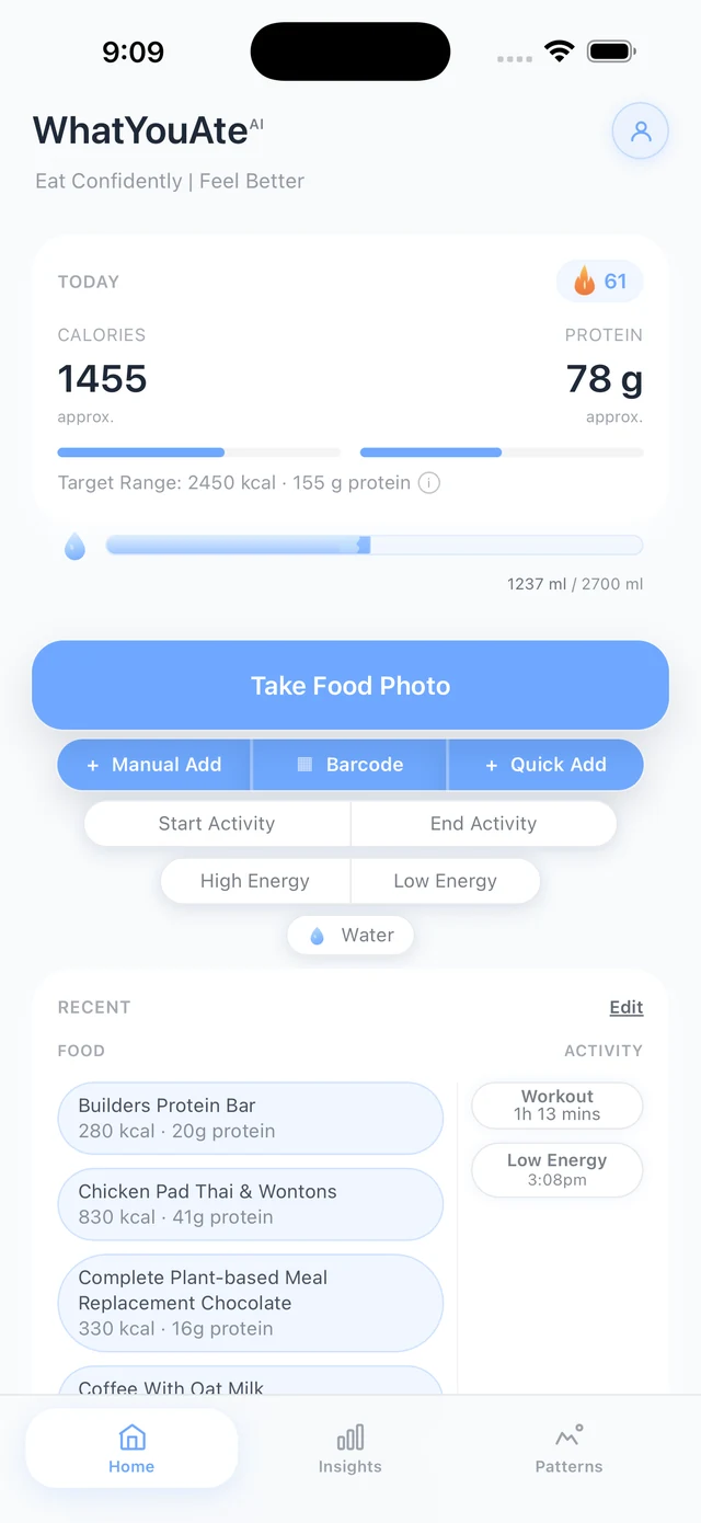 WhatYouAte home screen