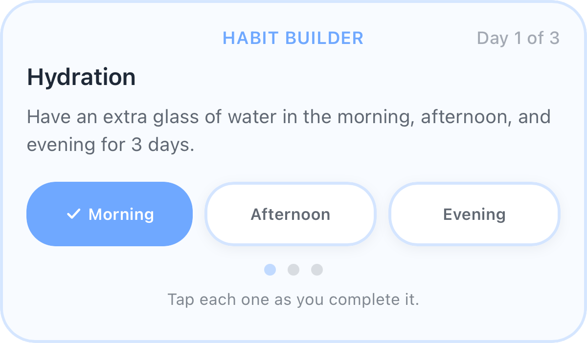 The Habit Builder card in WhatYouAte